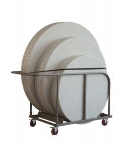 Chariot de transport pour tables pliantes rondes