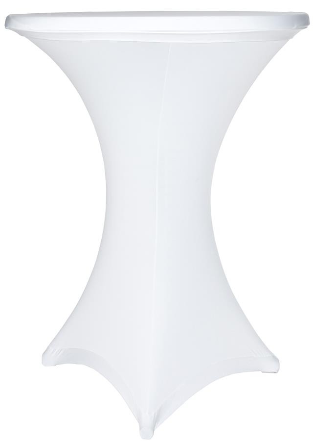 Nappe Stretch 2 Pièces Table Haute Ronde 80x110cm Spandex Blanc - Protection Table Banquet Mariage Cocktail