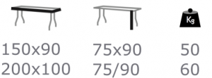 table vintage avec design simple et élégant structure en métal pour horeca