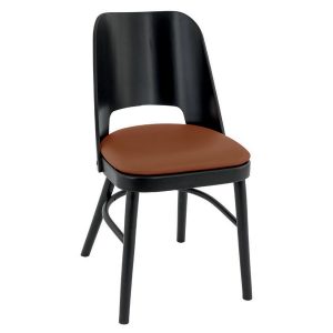 chaise en bois et similicuir