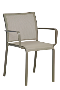Fauteuil textylène empilable Land taupe Lepage
